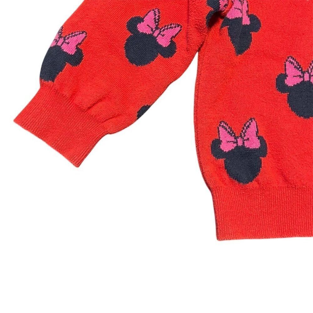 Disney Minnie Mouse Girls Sweater 2T Red Long Sleeve Pullover - Picture 4 of 9
